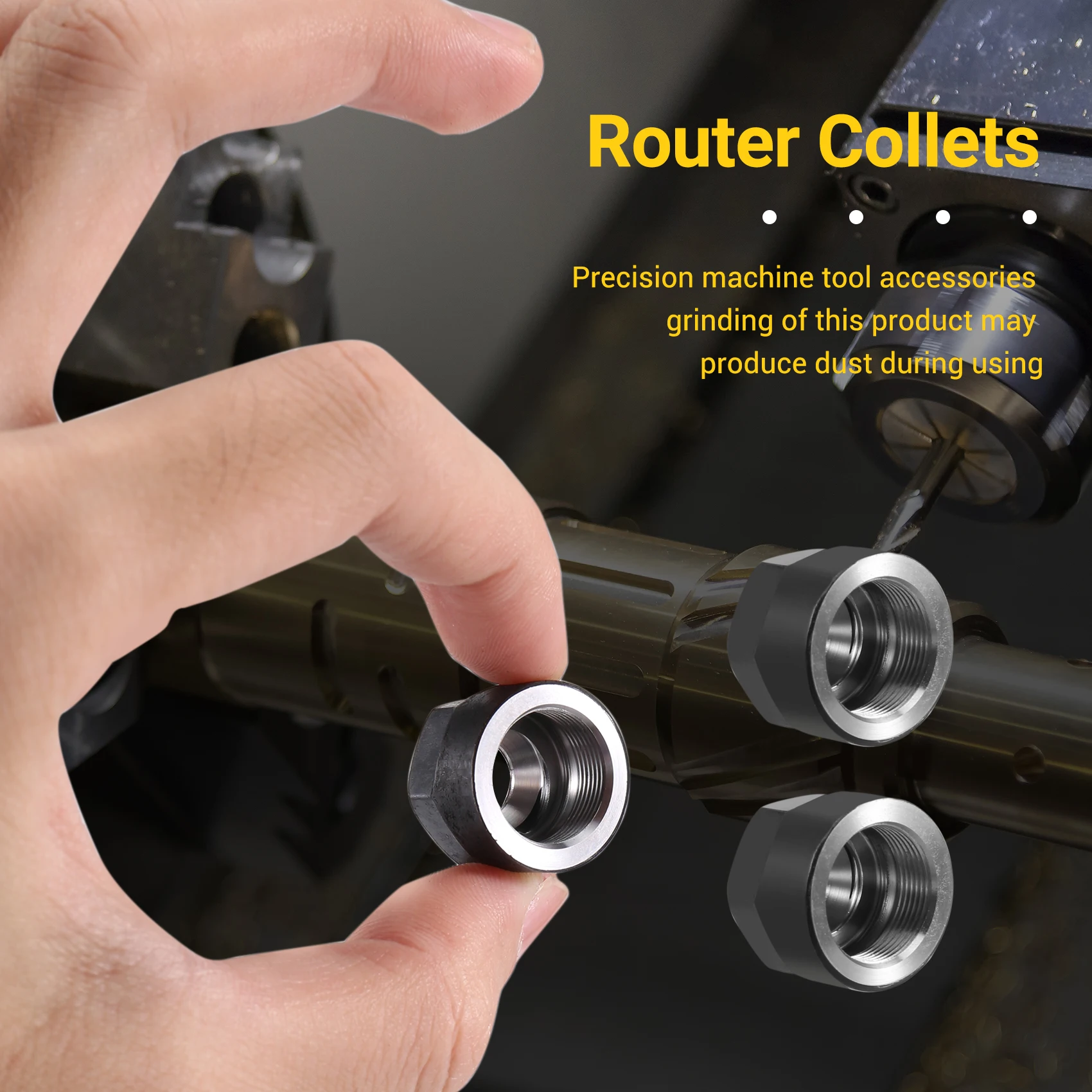 A74U 4Pcs ER11-A Type M14 Thread Collet Clamping Hex Nuts, for CNC Milling Chuck Holder Lathe