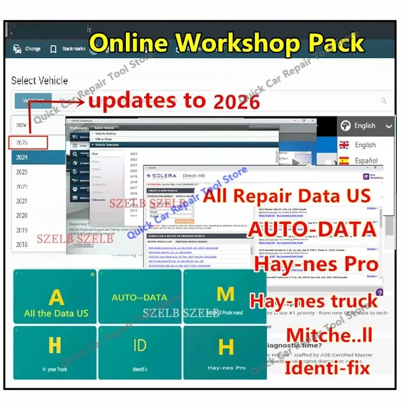 2026 All Repair Data Online Account for wholedata US,Auto-data,Mit..chell, hay-nes pro,Identi-fix Workshop Account Online Update