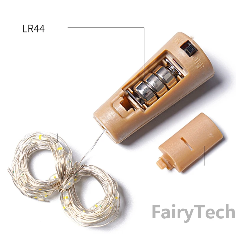 10 Stuks Batterij Aangedreven Wijn Kurk Fles Licht 30LED Fairy Light Bar Licht Verjaardagsfeestje Flessenstop Licht Bar (gratis Batterij)