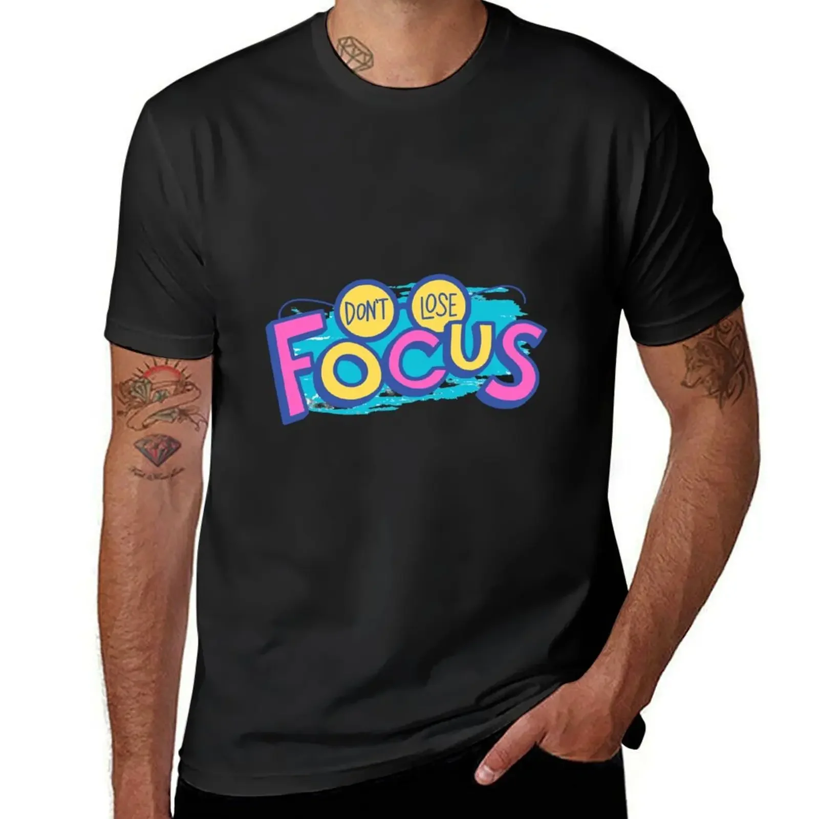 Focus T-Shirt summer clothes vintage graphic tee luxury clothes men