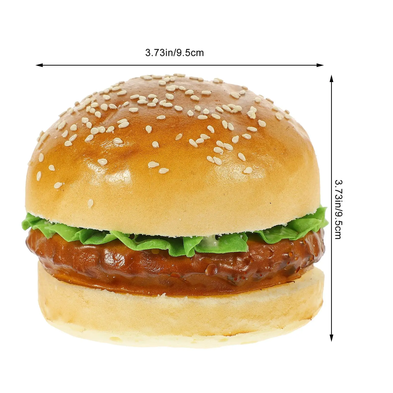 Sewacc sztuczny Hamburger fałszywe jedzenie Model chleba Pu realistyczny Burger figurka Faux Sandwich