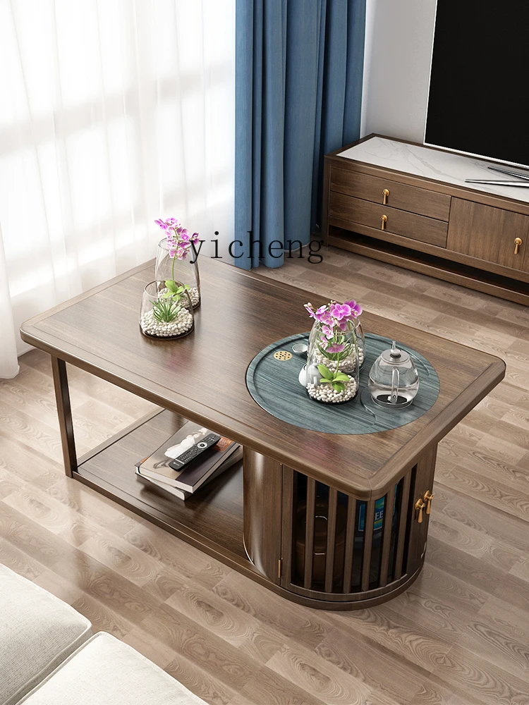 ZC Tea Table Living Room Home Tea Making Solid Wood Multi-Functional Chinese Kung Fu Tea Table Tea Table One