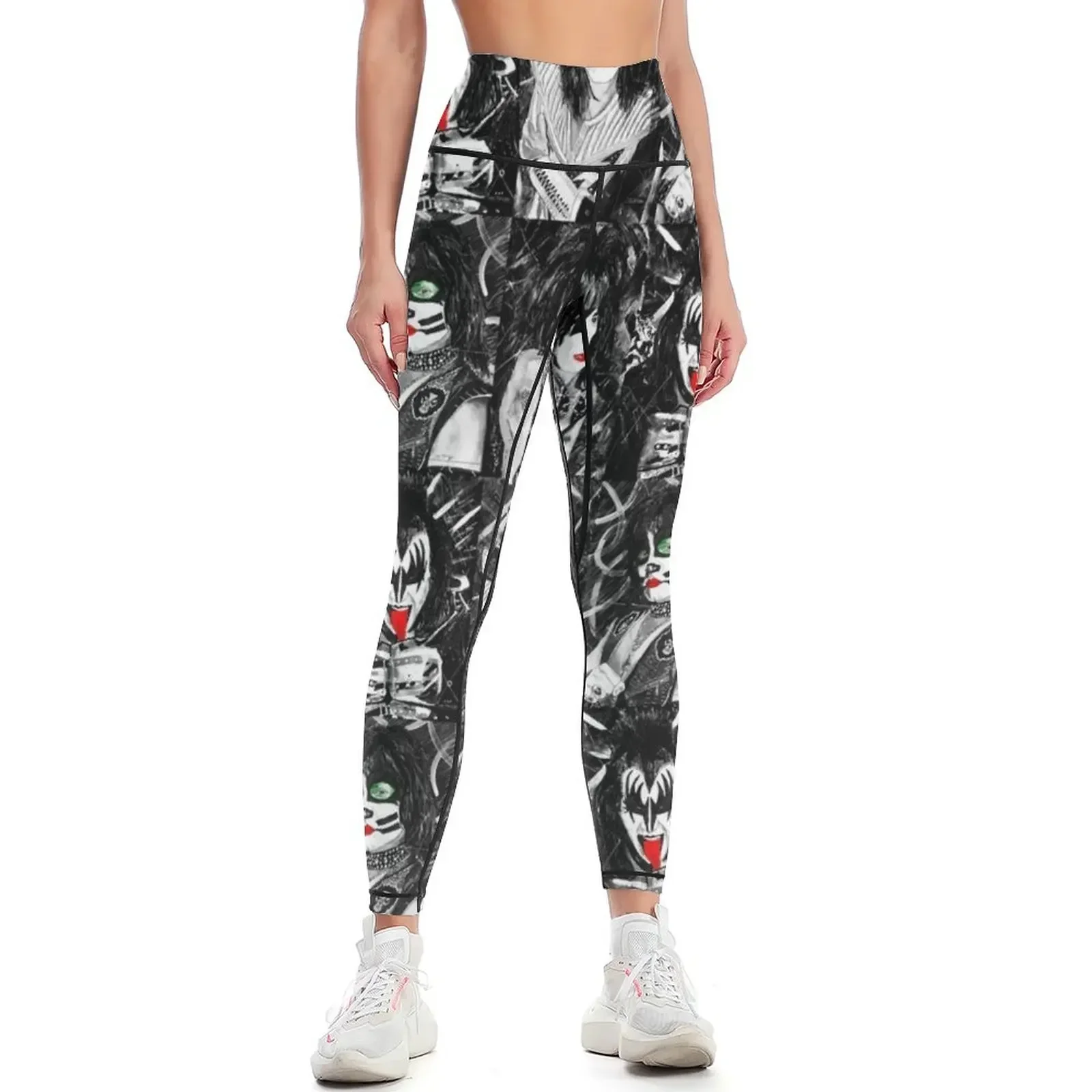 

KISS - Ink Original (Colour Splash) Leggings joggers for Women's gym Women's pants sportswear gym Womens Leggings