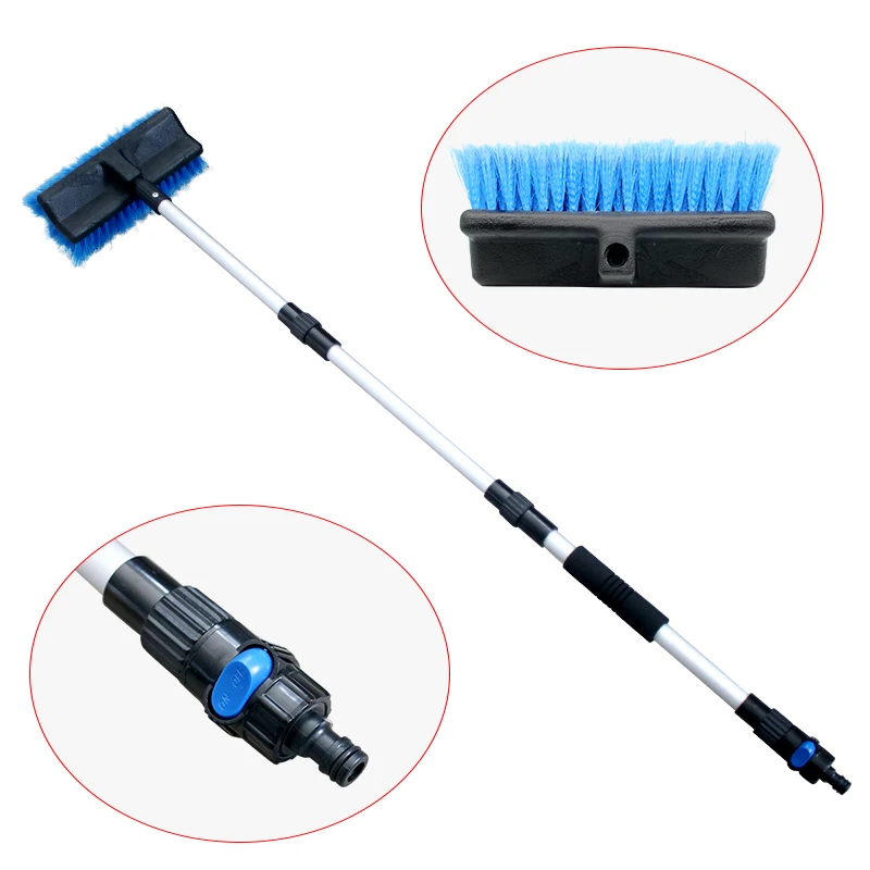 Car Automatic Telescopic Long Rod Spray Water Brush Auto Windshield Window Wipe Glass Cleaner Washing Tool