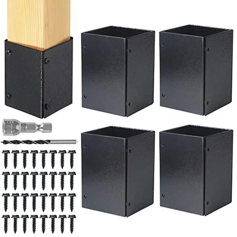 

Adjustable Stainless Steel Post Protector Wooden Mailboxes and Fences 3.3"-6" Range Waterproof and Rust-proof Easy Installation