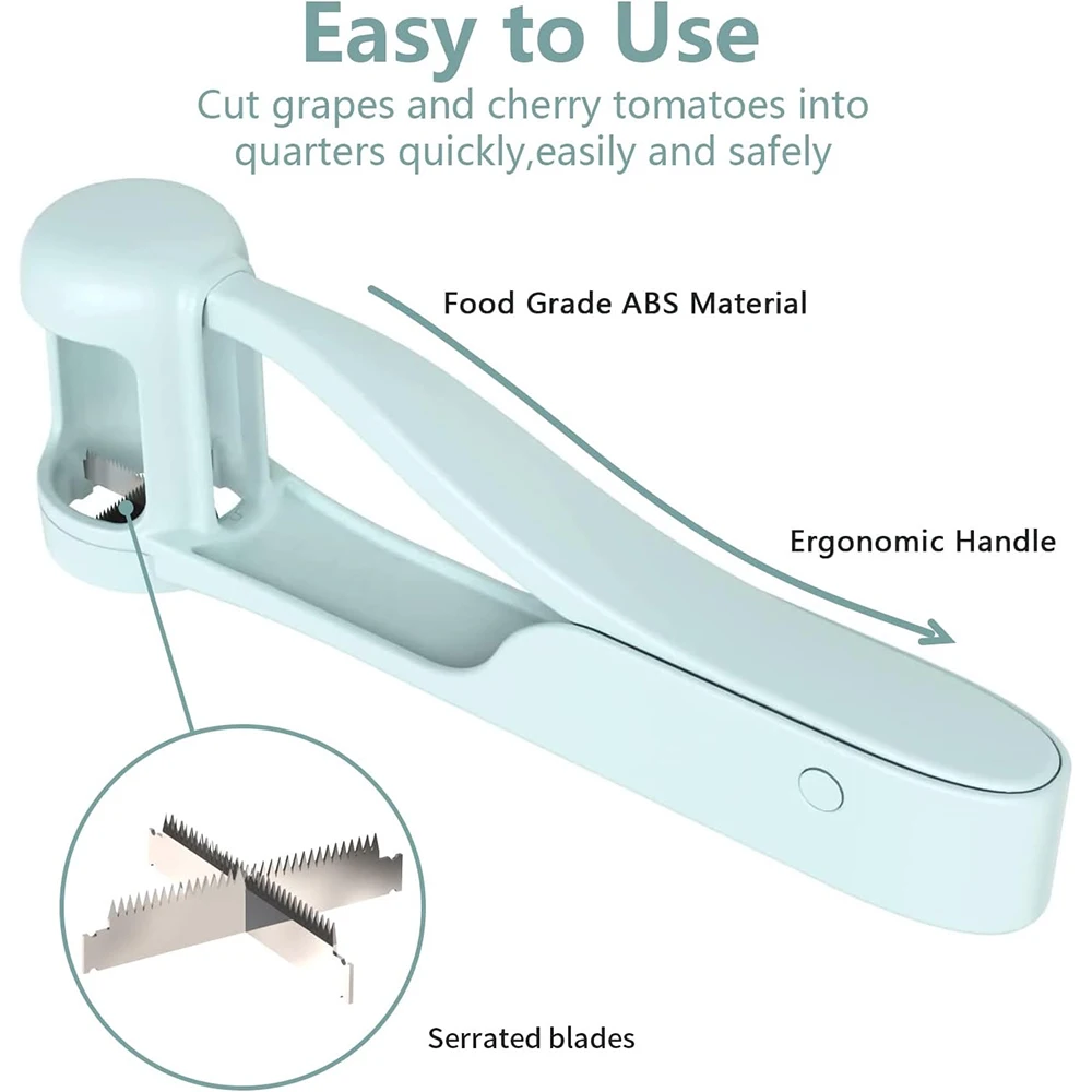 Grape Cutter Grape Slicer for Toddlers Stainless Steel Grape Cherry Tomato Strawberry Cutter Quarter Slicer Tool Kitchen Gadget