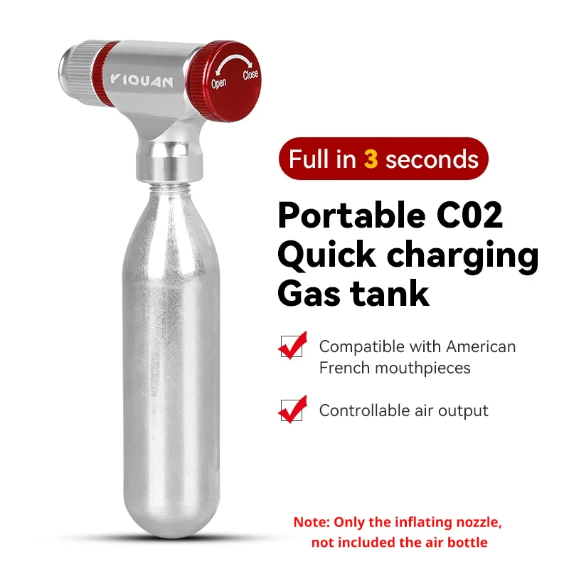 Bicycle Tire Inflator CO2 Pumps Inflator Head Aluminum Alloy Bike Tire Pump Tool Mini Bike CO2 Pump Bicycle Accessories