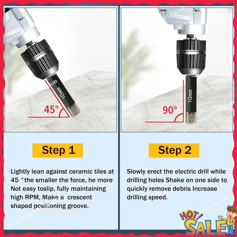 

BOFO 11Pcs Diamond Drill Bits Set For Marble Tile Stone Glass Porcelain Hard Materials For Core Fast Dry Drilling