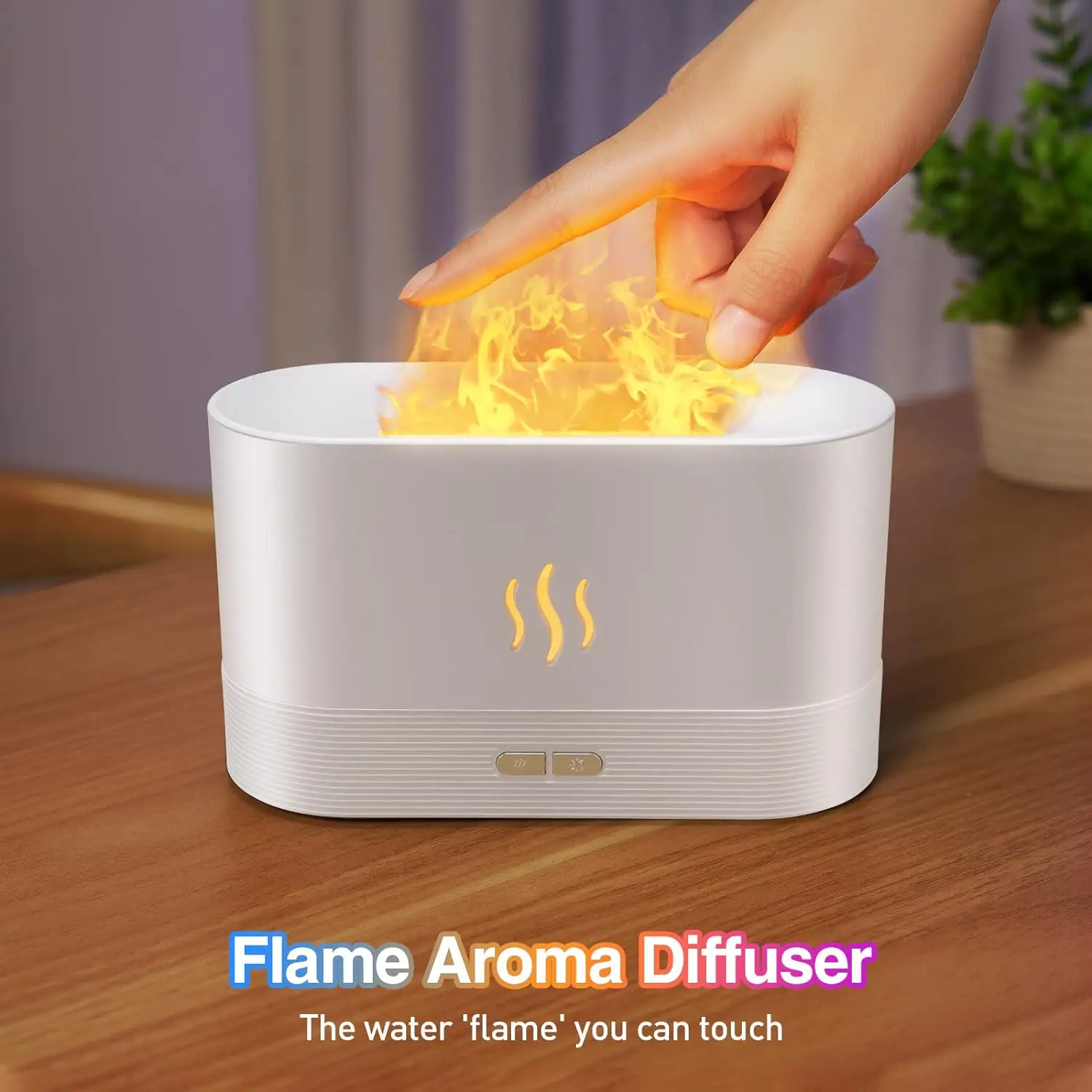 Aroma diffuser Air humidifier Ultrasonic cold mist atomizer Led essential oil simulation flame lamp diffuser