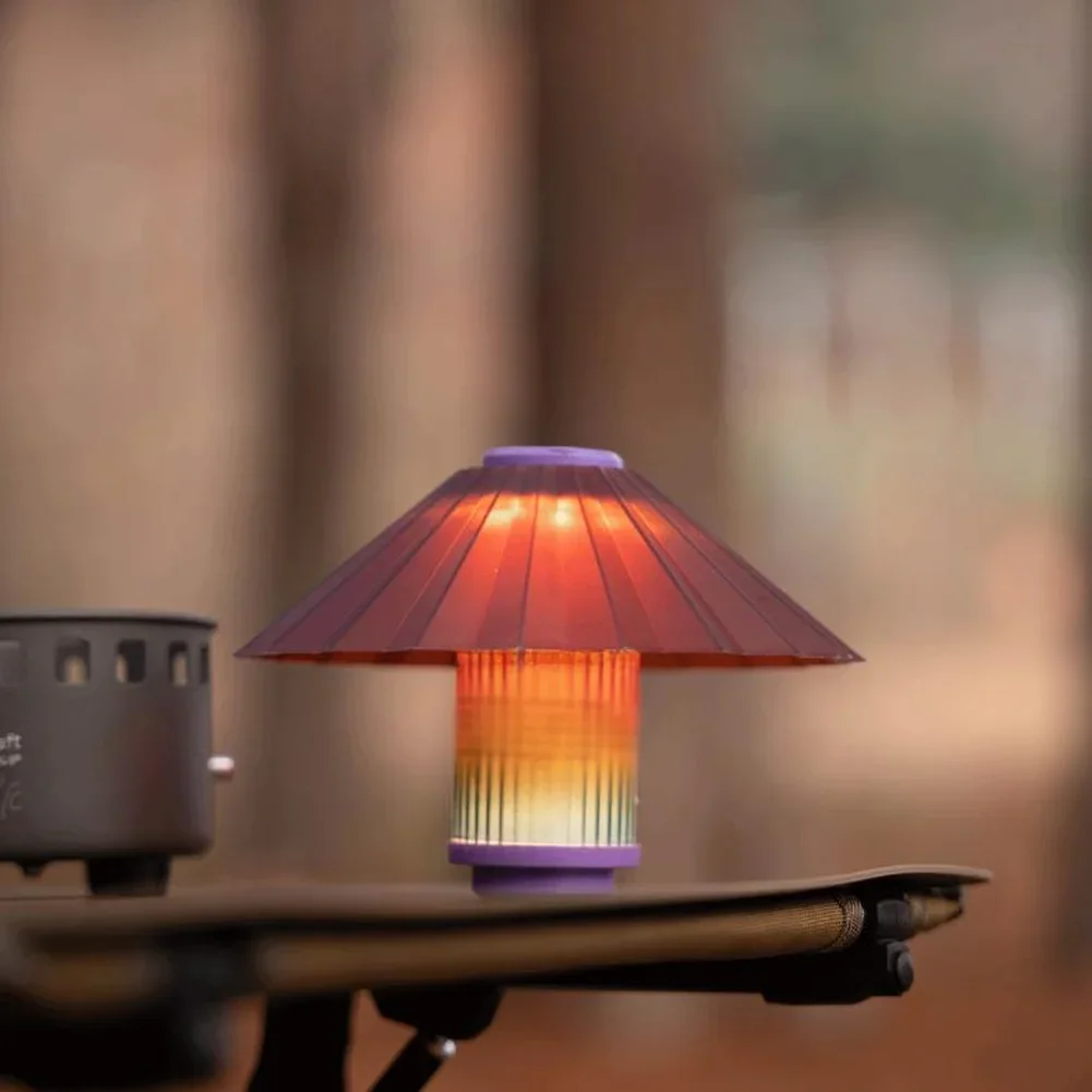 Lightweight Oil Paper Umbrella Lampshade for Compact LED Lights Outdoor Camping Picnic Ambient Glow 30 g PP Brown