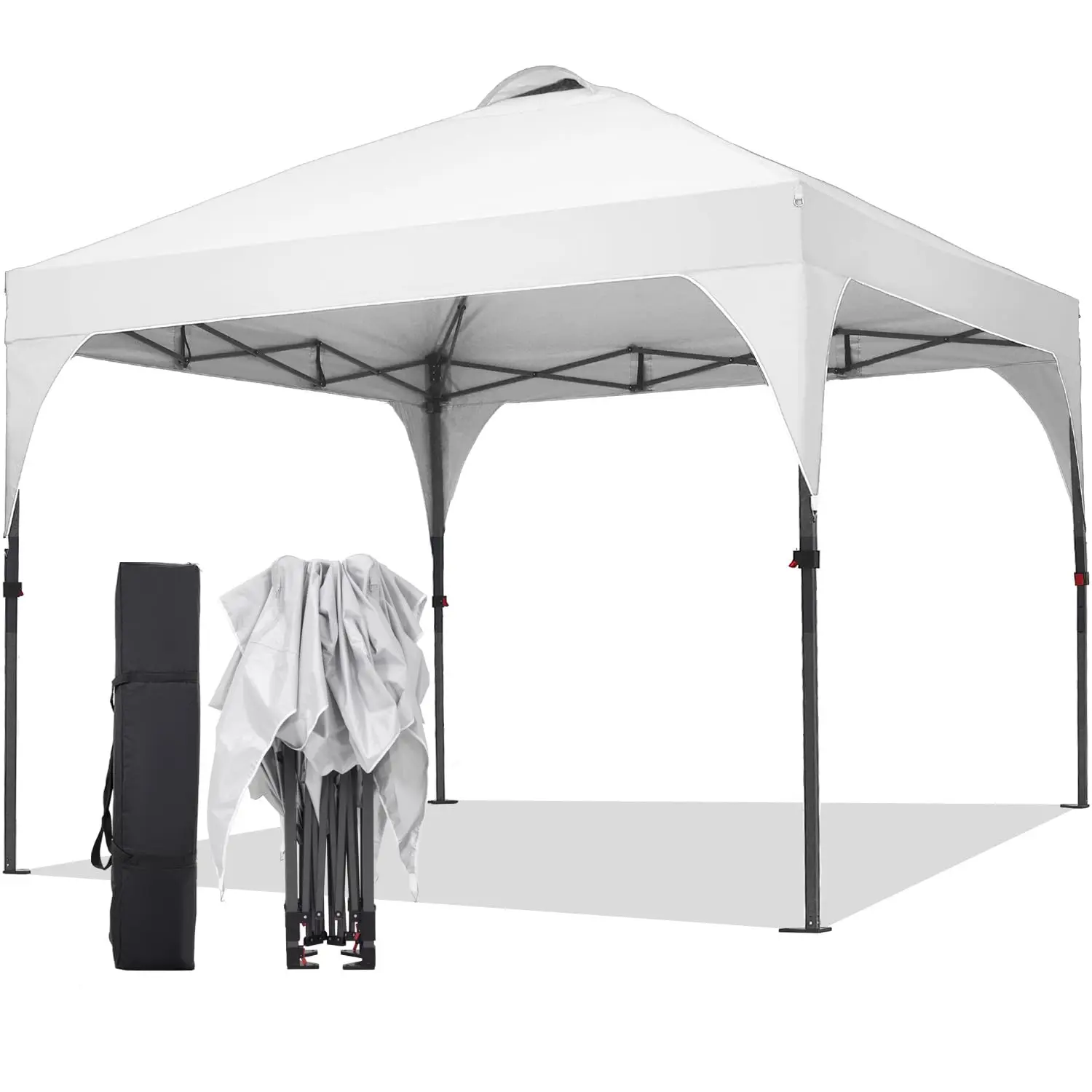 

Pop Up Canopy, 10x10 FT Instant Outdoor Canopy Tent with Carrying Bag, 3 Adjustable Heights - Portable for Event,, Customized