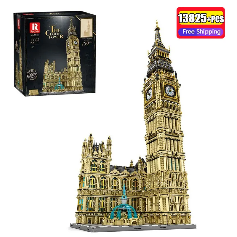 

Конструктор Reobrix 55012, 13825 деталей, модель Биг Бен, средневековое здание, архитектурный модульный конструктор, игрушечный набор для сборки