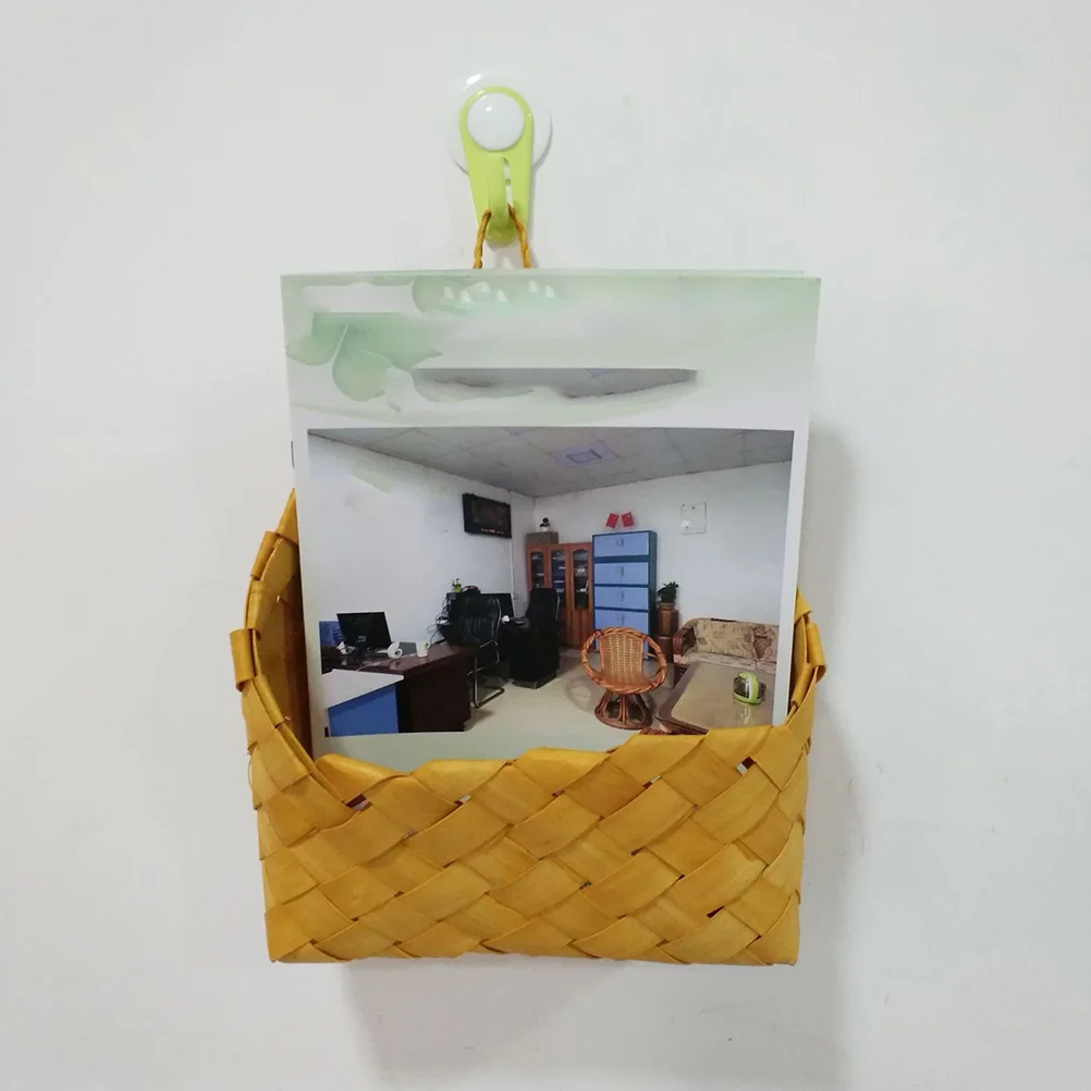 

Braided Wall Basket Decorative Woven Home Storage Flower Baskets Wooden for