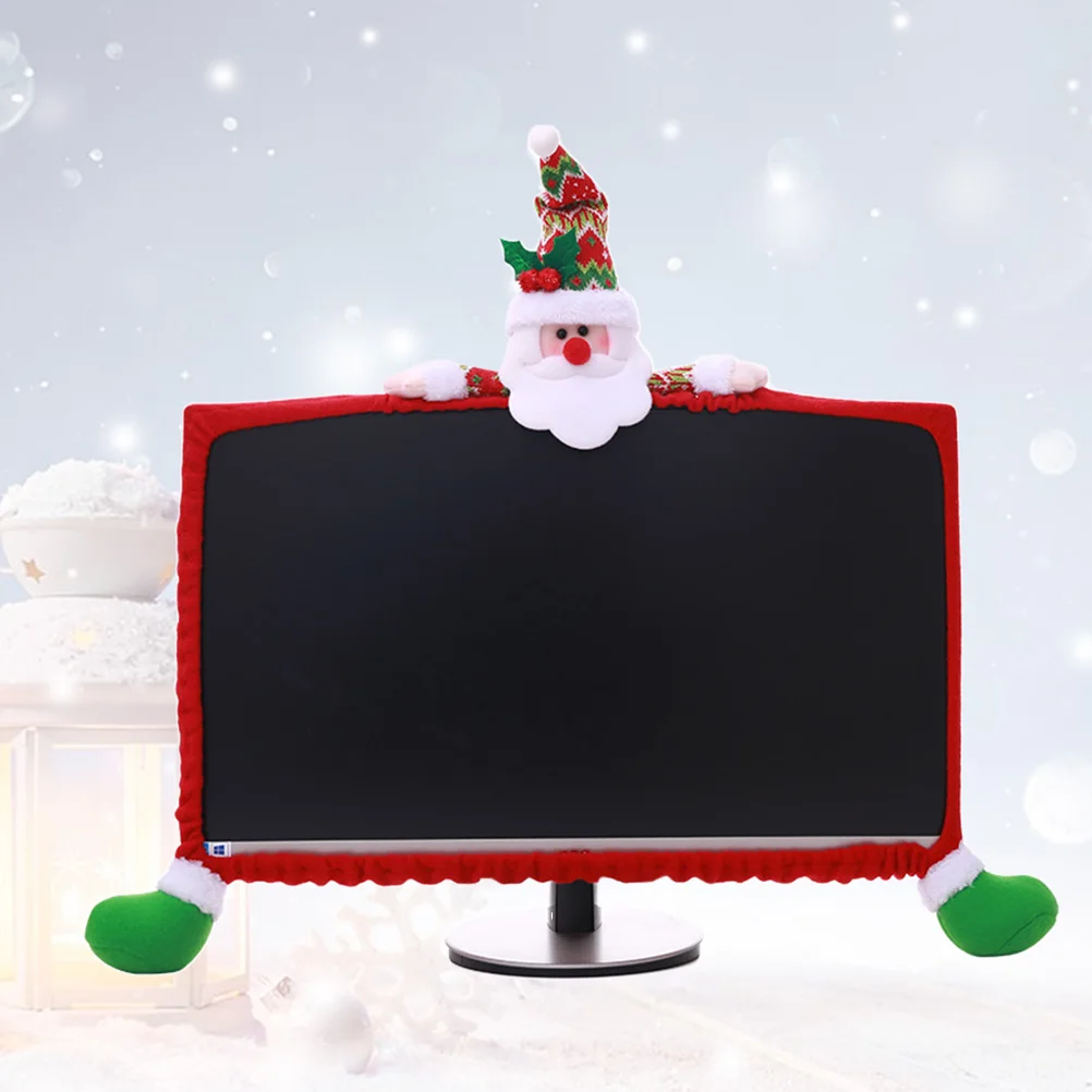 

25 35 Inch Computer Screen Cover Monitor Protector Christmas Decoration Festival nament Lovely Xmas Atmosphere Durable Cloth