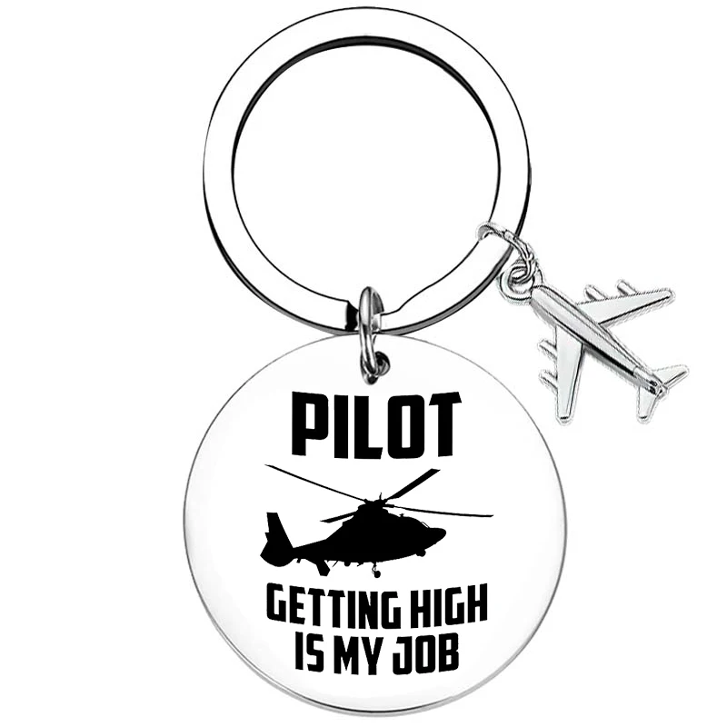 Helicopter Pilot Gift Keychain Pendant Traveling Gifts Airplane Fly Safe Key Chain