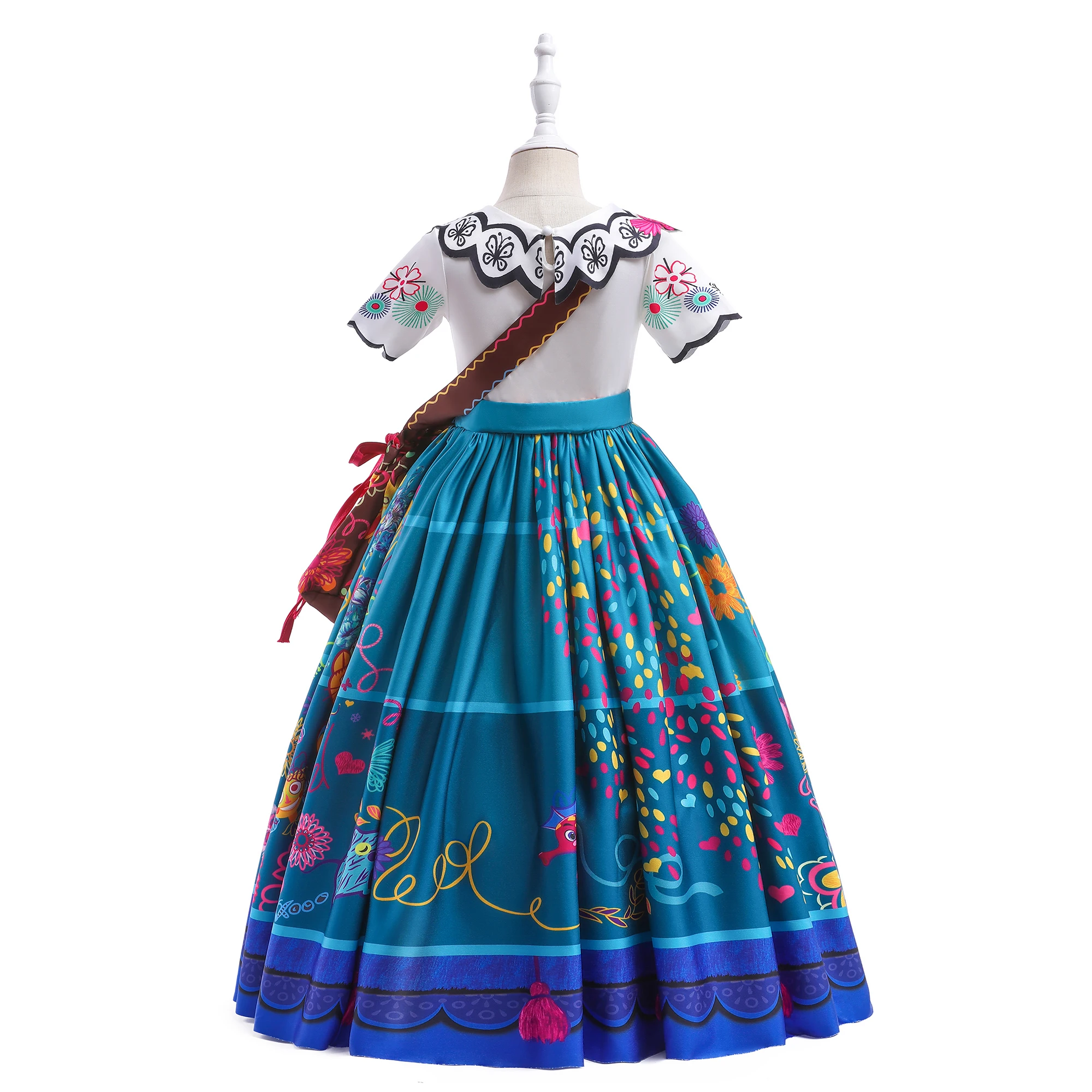 Girls Princess Costumes Children Encanto Halloween Swing Flared Girl Clothes Fantasy Printed Mirabel Cartoon Cosplay Dress 3-10Y