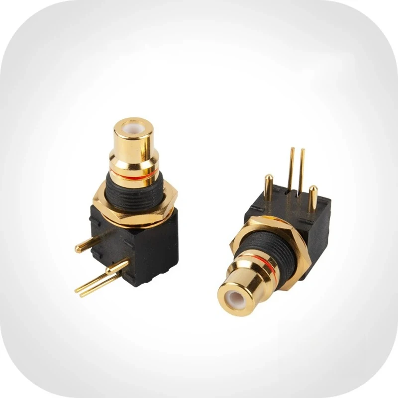 Suitable for gold-plated RCA seat turntable DAC decoder digital coaxial input and output PCB 90 degree solder plate socket