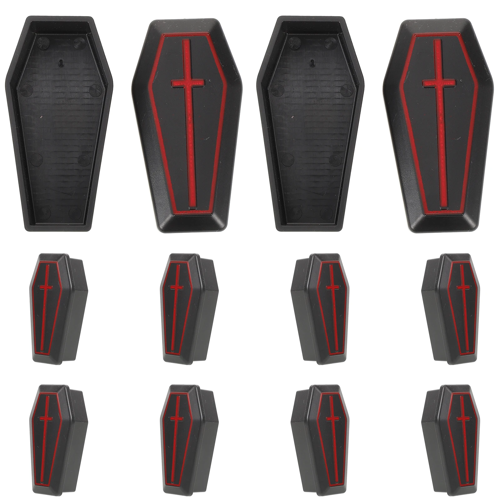 

10 Pcs Halloween Miniature Coffin Box Lightweight Plastic Prank Props Carnival FavorsHaunted House Accessories