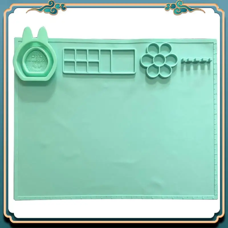 (신규)-그림, 예술, 수제, 공예, 봉제 및 스크랩북용 컵이 있는 실리콘 공예 매트 공예 매트