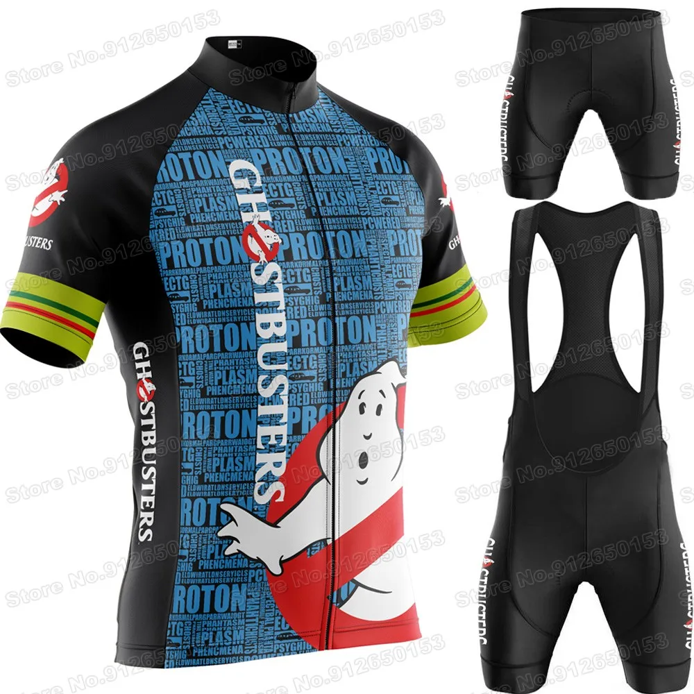 2023 Ghost Cycling Jersey Set Cartoon Anime Cycling Clothing Men Road Bike Shirts Suit Bicycle Shorts MTB Ropa Ciclismo Maillot