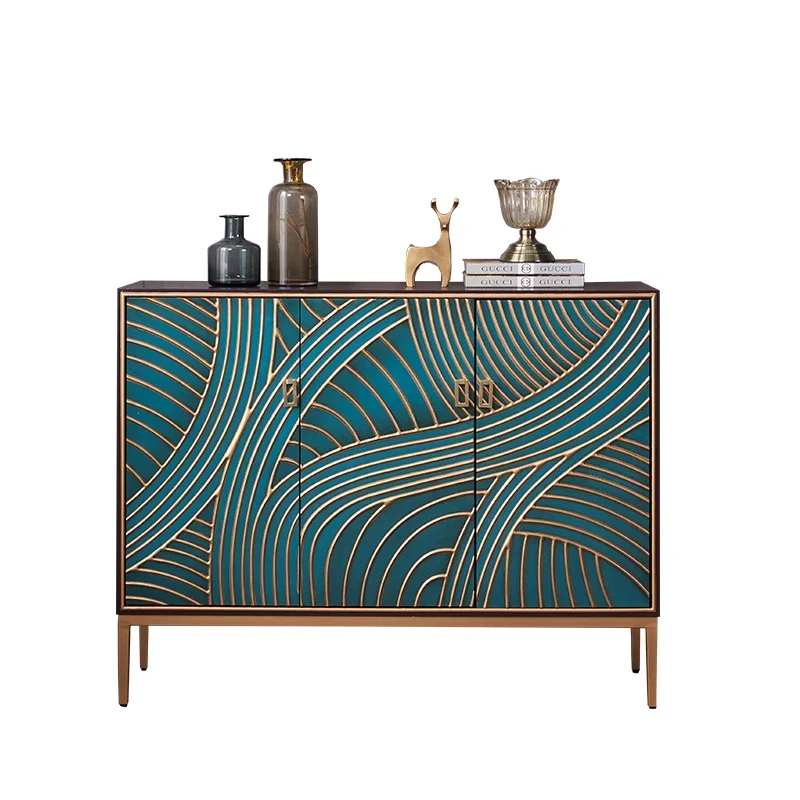 

American light luxury solid wood shoe cabinet entering the door