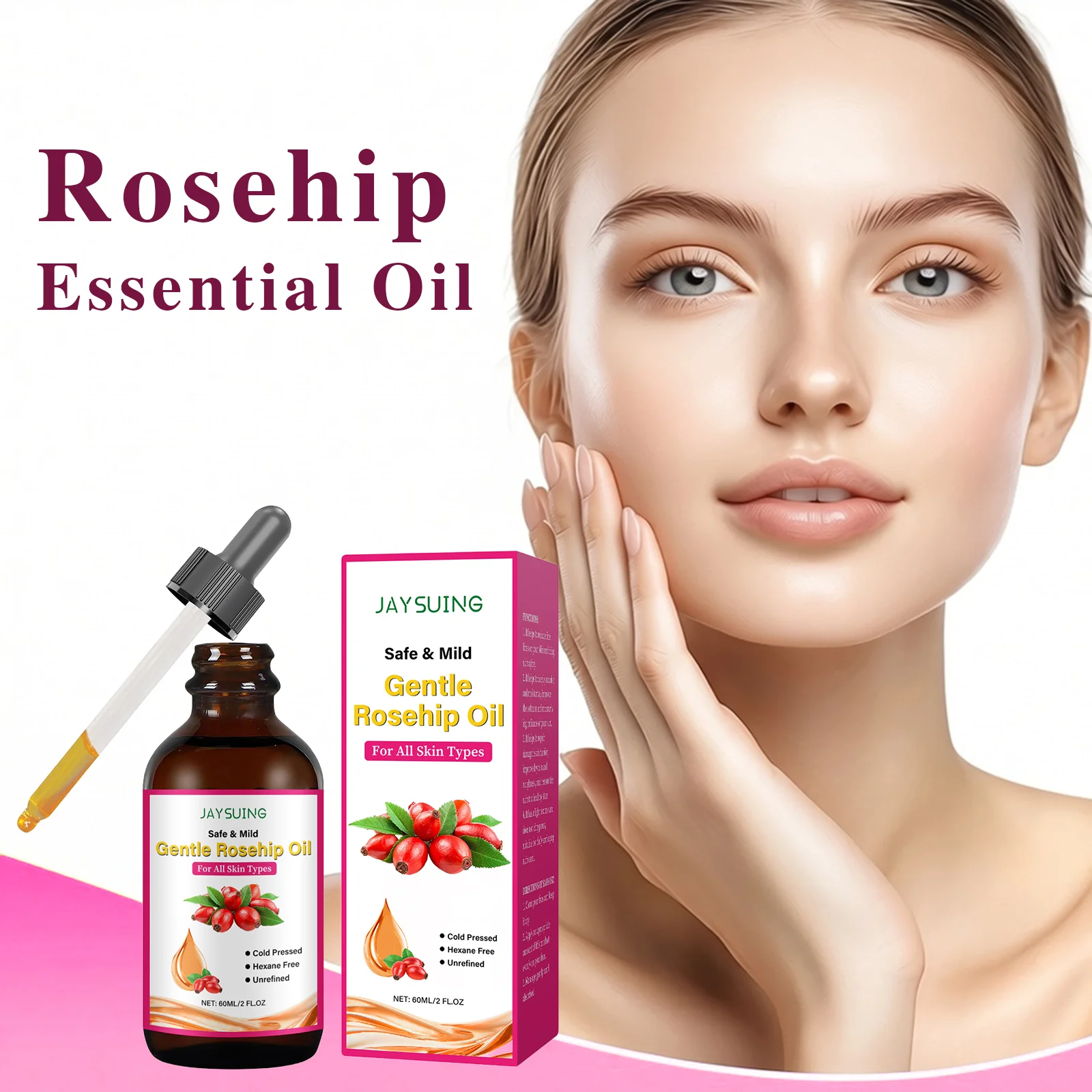 Rosehip Essential Oil Fade Fine Line Moisturizing Smoothing Relieves Dryness Lifting Firming Repair Damaged Barriers Face Care