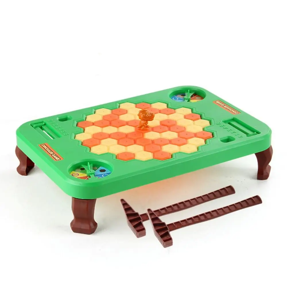 Block Board Game Dinosaur Ice Breaking Game Toy Funny Animals Ice Cubes Balance Toy Plastic Green Dinosaur Trap Toys