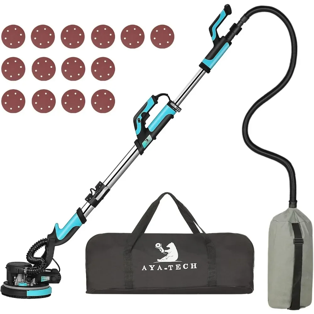 

Pole Electric Drywall Sander with Vacuum, 750W 6.5A Popcorn Ceiling Removal Tool Machine 7 Variable Speed Patented Fixture