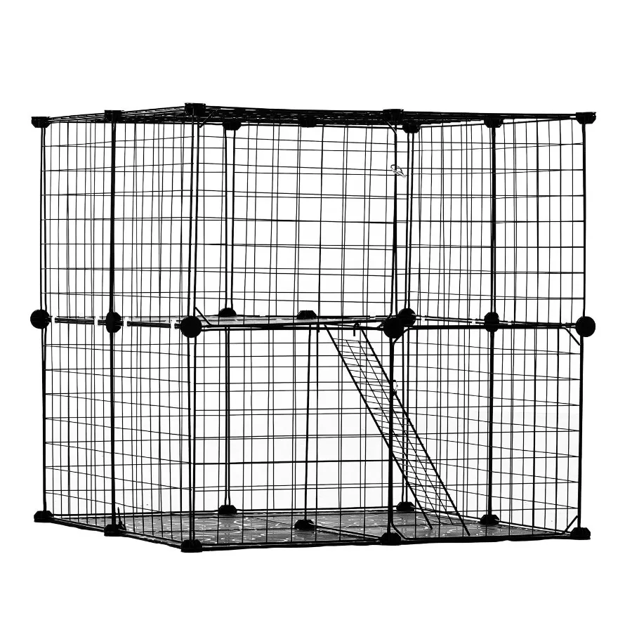 

Large 2tier Cat Cage 28 x 28 x 28 Metal Wire Playpen Catio with Ladder