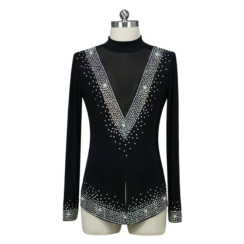 2024 uomo latino Dancewear Costume da competizione di danza professionale da uomo abbigliamento sportivo di cristallo bambini Samba Practice Wear sala da ballo