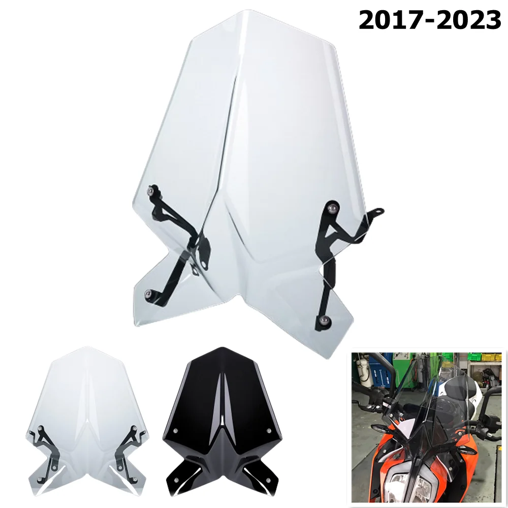 

For Duke 390 125 Windshield Windscreen For KTM Duke390 DUKE125 2017-2023 Motorcycle Wind Deflector Shield Screen with Bracket