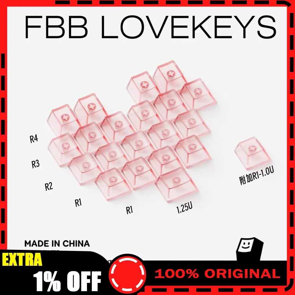 

FBB LOVEKEYS Keycaps Minimalist Matte Pbt Without Legends Mechanical Magnetic Keyboard Semi-Transparent Accessories Keycaps Gift