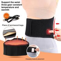 Heating Waist Pad Massager USB Electric Belt Vibration Hot Compress Therapy Lumbar Back Support Brace Pain Relief Protecter