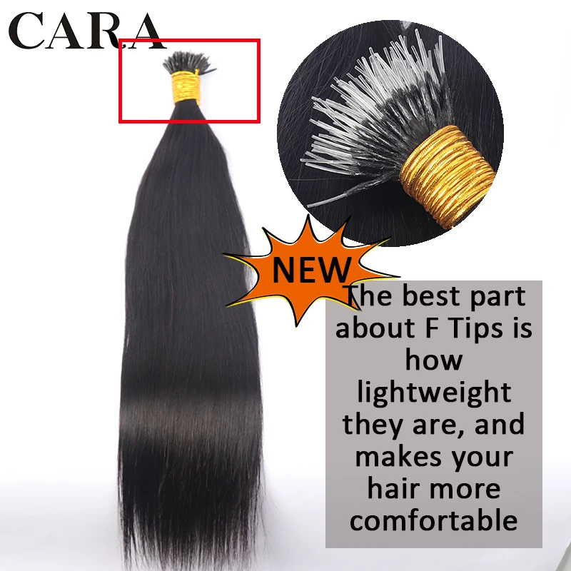 F Tip Microlinks Hair Extensions Straight I Tips Human Hair Extension For Black Women Nano Rings Brazilian Virgin Hair CARA