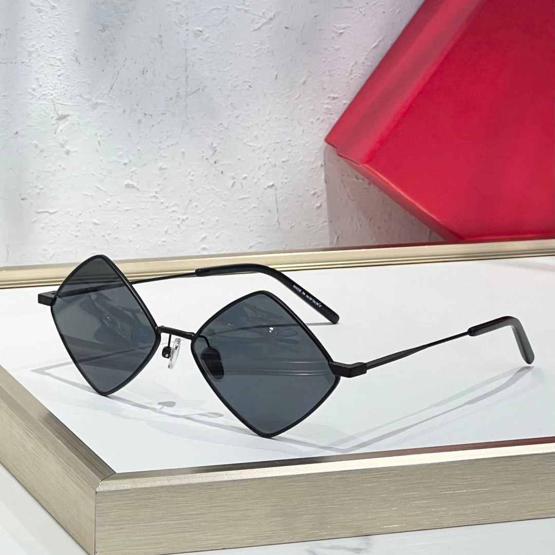 SL302 Metal INS Sle Modern Polygons ex نظارات شمسية بإطار صغير للحماية من الأشعة فوق البنفسجية للرجال والنساء #5