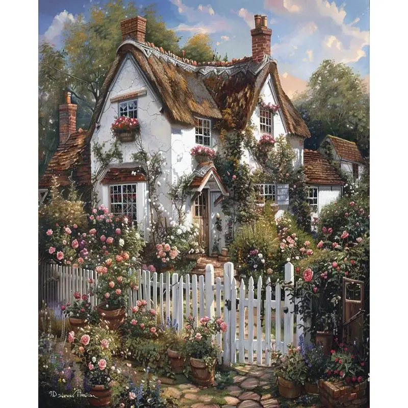 

House Painting By Numbers Acrylic paints Digital Oil Number Painting Kits Scenery Easy Acrylic on Canvas Original gifts