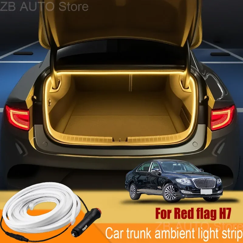 

For red flag h7 Automobile trunk ambient light automatic sensing car interior lighting with accessories