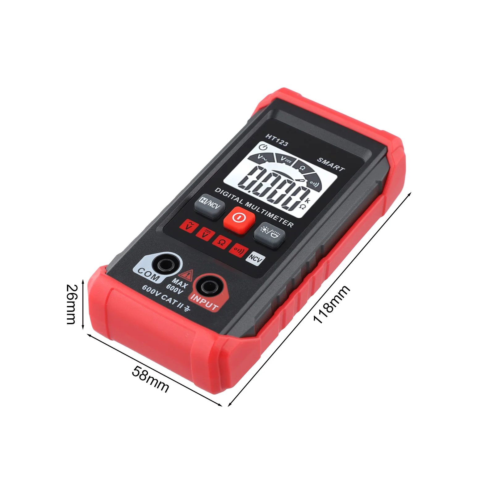 For DIY Projects 0.8 600V Digital Multimeter Automatic Range Multimeter 2000 Counts Display Audible Visual Alarm Auto Power Off