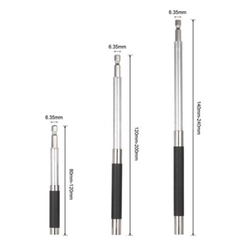 2pcs 1/4 Drill Bit Holder Adapter Hex Screw Socket Magnetic Impact Driver Extension Rod Quick Change Holder Drive Guide