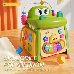 Children's multifunctional hand clapping drum with six or seven sides, early education puzzle toy with polyhedra
