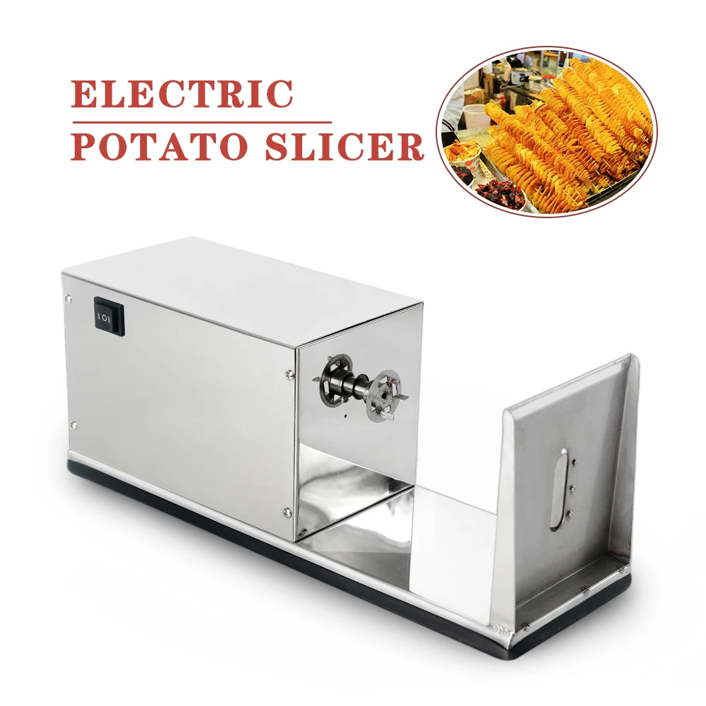 Electric Twister Tornado Spiral Potato Slicer Cutter Stainless Steel French Fries Cutter 110V 220V Vegetable Fruit Tools