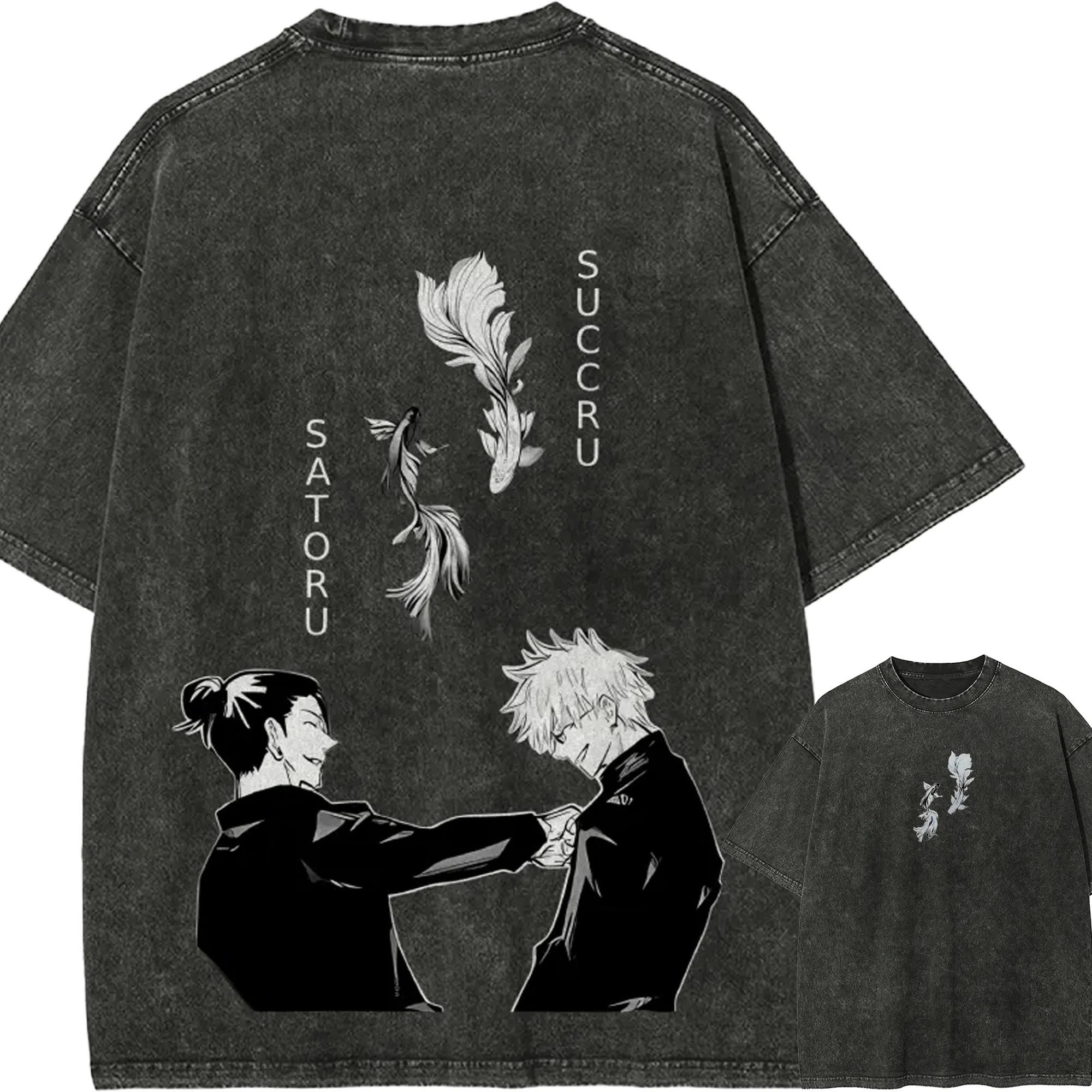 

Satoru Gojo Suguru Geto T-Shirt Jujutsu Kaisen Hidden Inventory Tee Vintage Washed Oversized Anime Best Friend Streetwear Top