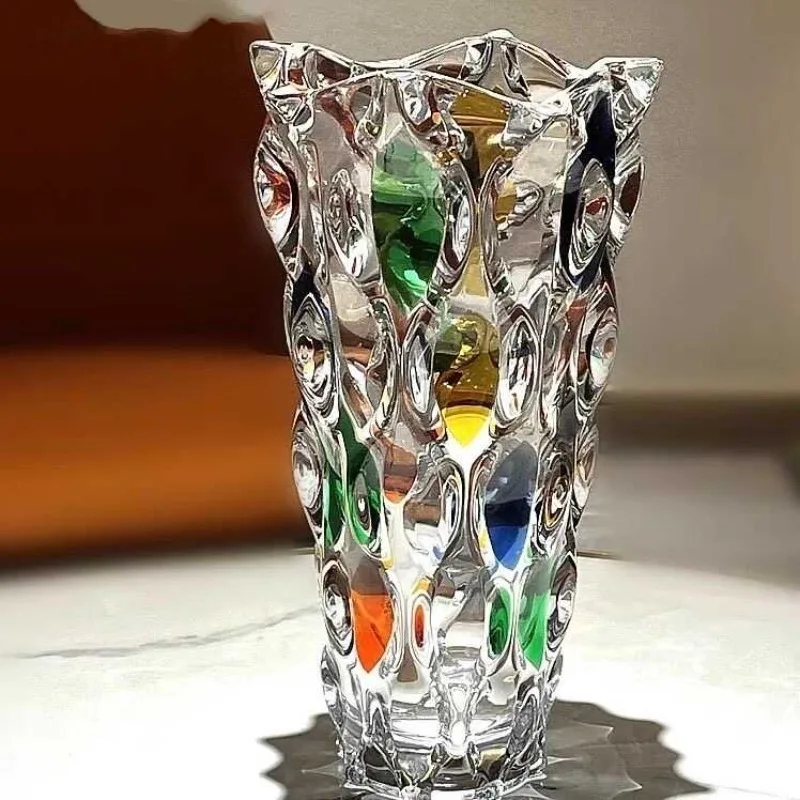 Arrangement Home Decoration Vases Decor Jarrones Bohemian Glass Vase Living Room Dining Table Decoration Ornament Dried Flower