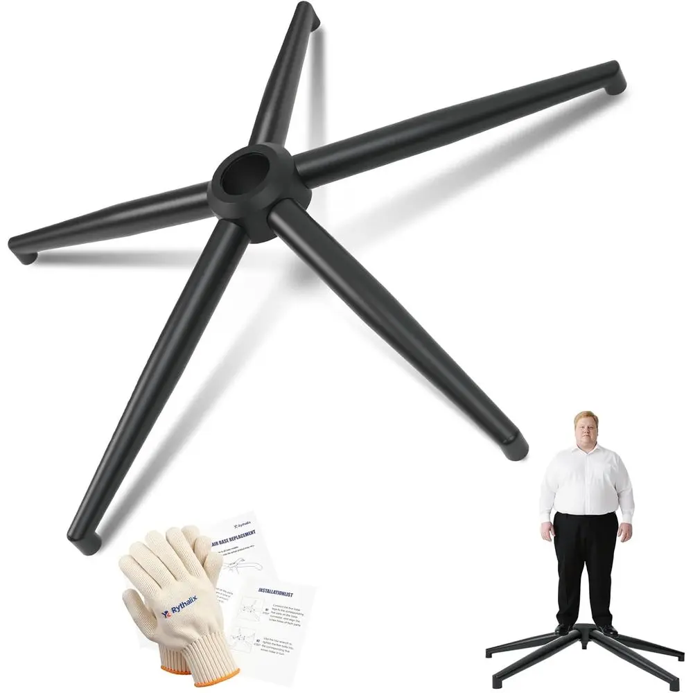 

28 Office Chair Replacement Parts - Heavy Duty Base Replacement - 2500 Lbs Capacity Matte Black Metal Chair Legs with Universal