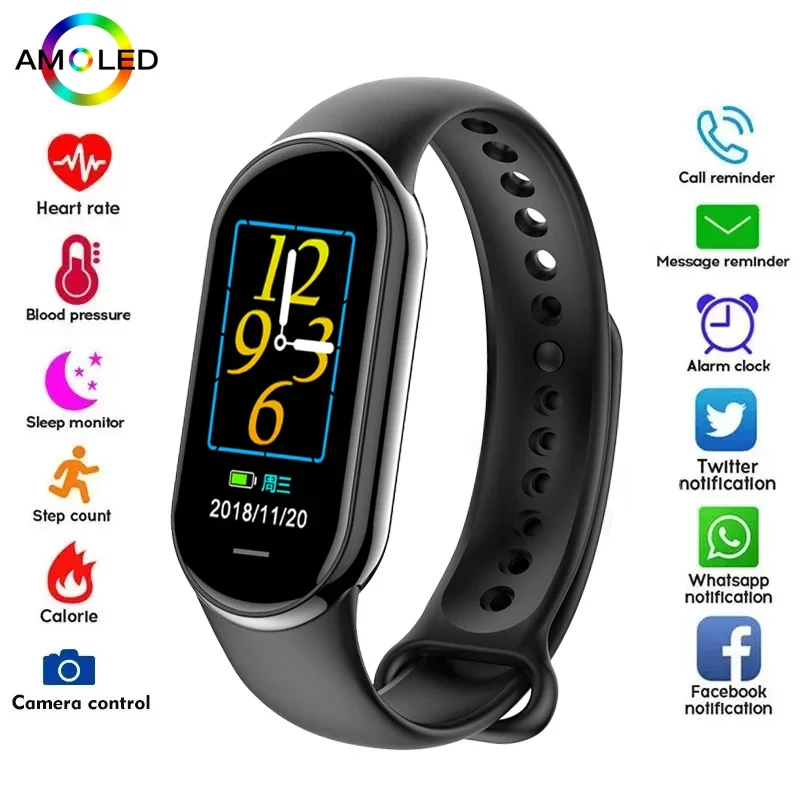 New M8 Band Smart Watch Men Women Smartwatch Heart Rate Sports Fitness Tracking Bracelet For Apple Xiaomi Mi Smartband Watches