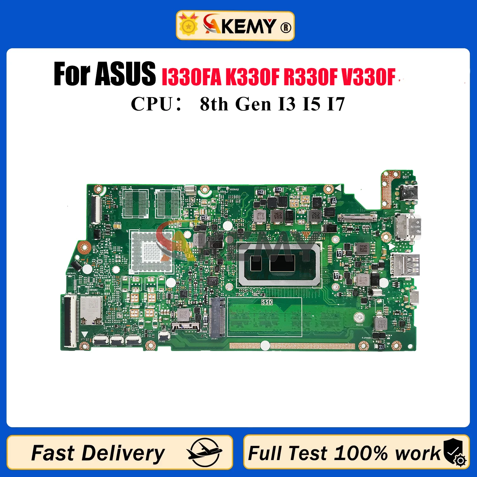 

X330FA Laptop Motherboard For ASUS VivoBook X330F I330FA K330F R330F V330F S330F X330FN X330FL Mainboard With I3 I5 I7 CPU stk