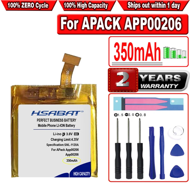 HSABAT 350mAh APP00206 Apack Battery for Montblanc Summit