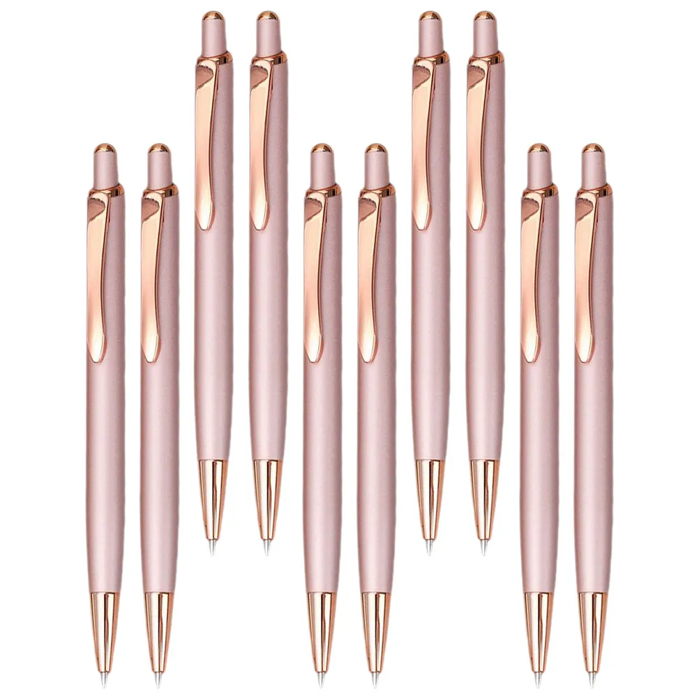 

10Pcs Ballpoint Pens Press Metal Ergonomic Writing Pen Daily Use Smooth Ink Portable Office Business Stationery Accessories