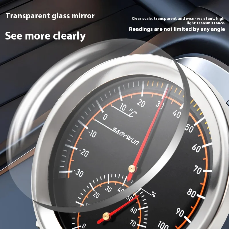 Car Dashboard Panel Stick-on 2 in 1 Thermometer&hygrometer Air Kit Mini Vehicle Vent Temperature Meter Accessories
