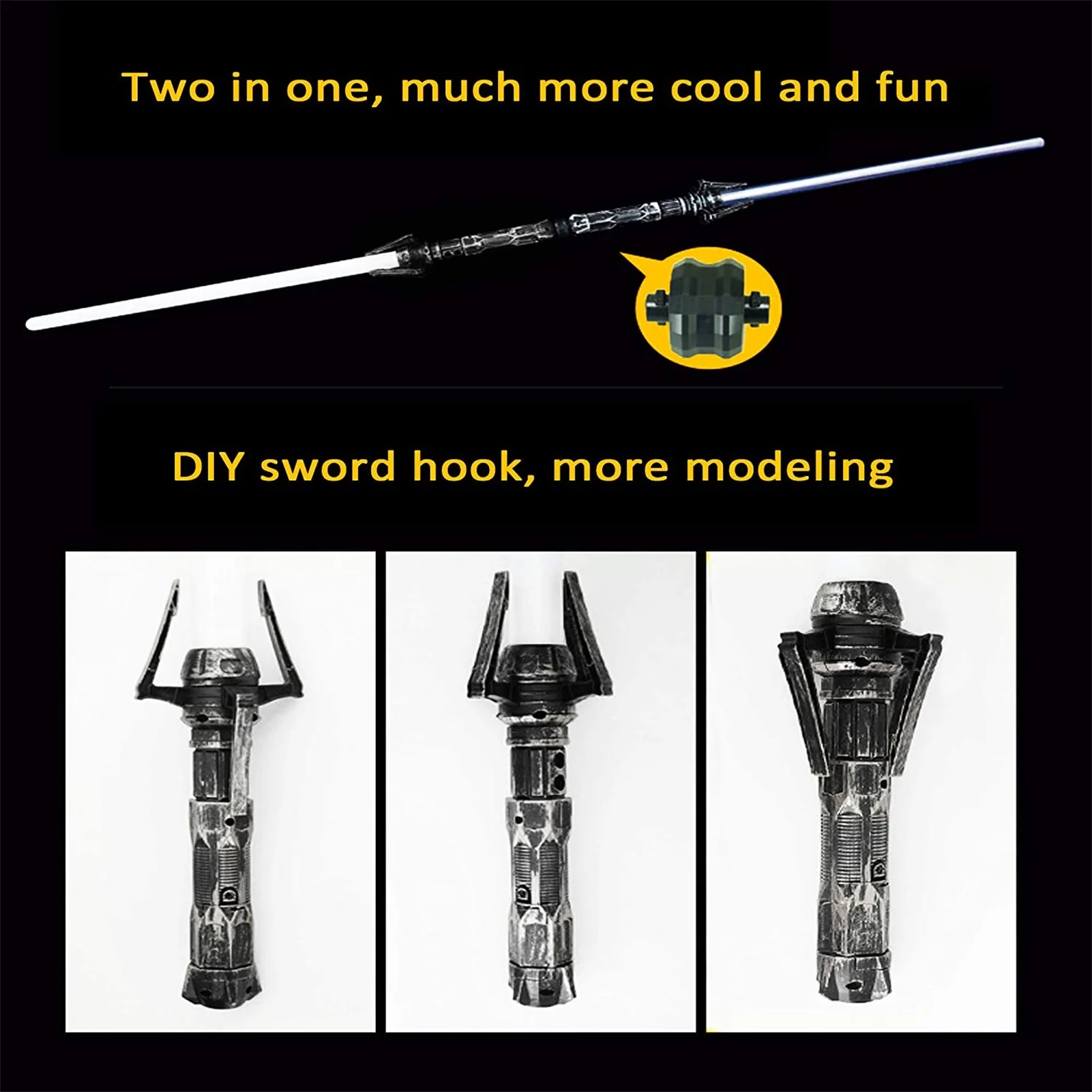 RGB Lightsaber Light Up Double Bladed Dueling Lightsaber Light Saber Lasers Swords Sabers Telescopic Extendable Kids Toys Gifts